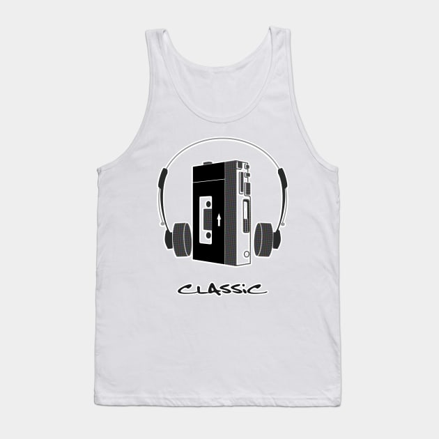 Classic Cassette Player | Sony Walkman Tank Top by Blasé Splee Design : Detroit